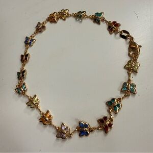 Multicolor Butterfly Charm Bracelet